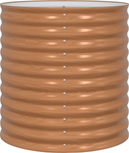 vidaXL Podniesiony Ogród Brązowy z Wyglądem Drewna 80x80x81 cm Stal 4