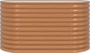 vidaXL Podniesiona grządka brązowa z drewnopodobnym wykończeniem 160x80x81 cm ze stali 2