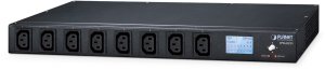 IP-based 8-port Switched Power Manager with 2 Cascaded Ports (AC 100-240V, 16A max. input, 8 IEC C13 outlet 10A max. output, LCD Displays, provides external tem 1