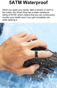 Smart RING PRO czarny, t�tno, saturacja, monitor snu, aktywno��, roz 10, Powerton 2