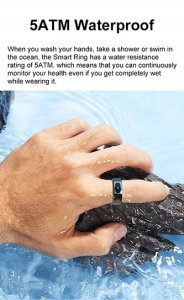 Smart RING PRO czarny, t�tno, saturacja, monitor snu, aktywno��, roz 11, Powerton 5
