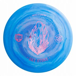 Diskgolfo diskas Distance Driver S-LINE SWIRLY PD2 Sky Stone Blue/White 1