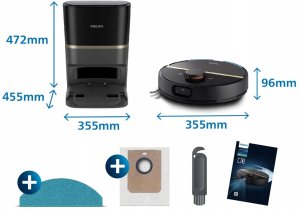 Philips Homerun seria 7000 robot odkurzający stacja ssąca 180min czarny 5