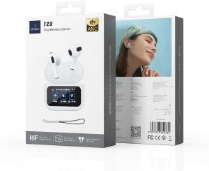 WiWU - Słuchawki bezprzewodowe TWS T23 z funkcją ANC i dotykowym LCD - białe 2
