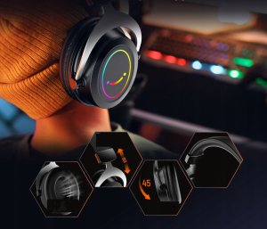 Słuchawki studyjne nauszne FIFINE H3 AmpliGame RGB z mikrogonem studyjne 17