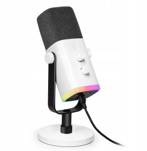 Mikrofon dynamiczny studyjny Fifine AM8W AMPLIGAME USB/XLR RGB biały PnP 1