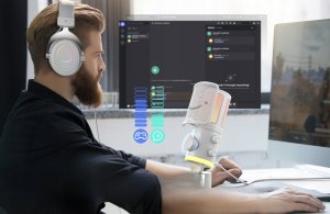 Mikrofon pojemnościowy studyjny FIFINE AM6W z TŁUMIENIEM SZUMÓW RGB 3