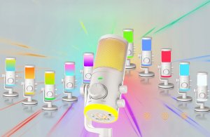 Mikrofon pojemnościowy studyjny FIFINE AM6W z TŁUMIENIEM SZUMÓW RGB 4