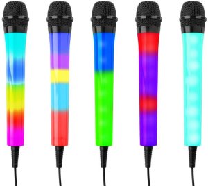 Mikrofon Fenton Mikrofon karaoke z oświetleniem LED RGB KMD55B czarny one size 3