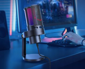 Mikrofon pojemnościowy studyjny Fifine A8 PLUS RGB Plug&Play gamingowy 4