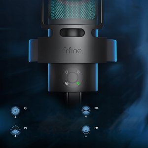 Mikrofon pojemnościowy studyjny Fifine A8 PLUS RGB Plug&Play gamingowy 5