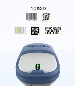 Czytnik kodów kreskowych Inateck Bezprzewodowy 1D 2D  (BCST-73_WHITE BLUE) 3