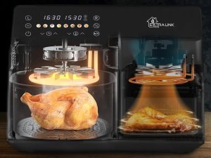 Extralink Home Air Fryer SJ-1000 10L EU | Frytkownica | (6L+4L)  2500W 7