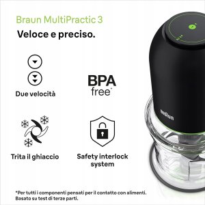 Braun CH3011BK MultiPractic 3 Zerkleinerer (CH3011BK) 3
