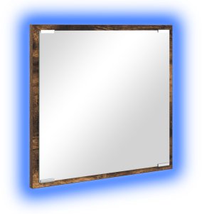Lustro vidaXL Lustro Łazienkowe LED Wędzone Dębowe 40x8.5x37 cm Drewno Inżynieryjne 2