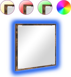 Lustro vidaXL Lustro Łazienkowe LED Wędzone Dębowe 40x8.5x37 cm Drewno Inżynieryjne 3
