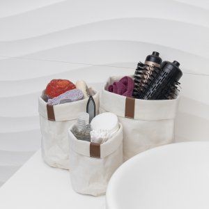 Zestaw 3x Koszyk łazienkowy Momo Way beżowy 3