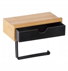 Uchwyt na papier toaletowy BAMBUSA z bambusową szufladą, WENKO 3