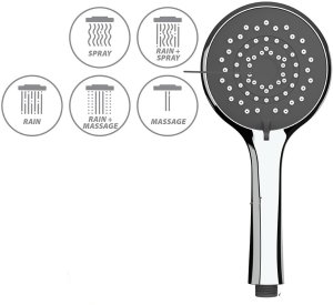 Słuchawka prysznicowa z funkcją oszczędzania wody, Ø 11 cm, 3 strumienie, WENKO 3