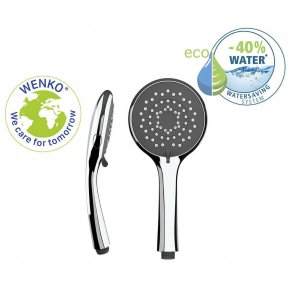 Słuchawka prysznicowa z funkcją oszczędzania wody, Ø 11 cm, 3 strumienie, WENKO 7