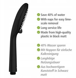 Słuchawka prysznicowa oszczędzająca wodę, Ø 11 cm, WENKO 6