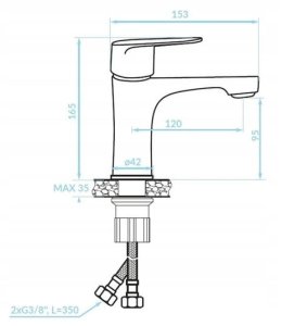 Szafka łazienkowa z umywalką baterią i syfonem 80x80cm Stojąca Dąb Craft Cassandra 7