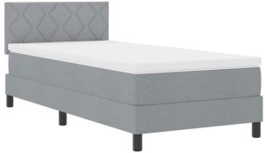 Łóżko sprężynowe z materacem jasnoszary 90x190 cm Tkanina 4