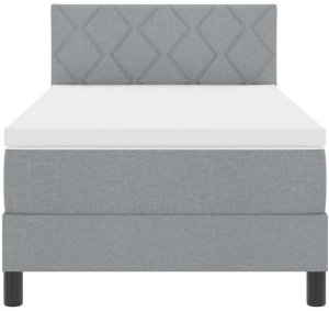 Łóżko sprężynowe z materacem jasnoszary 90x190 cm Tkanina 7