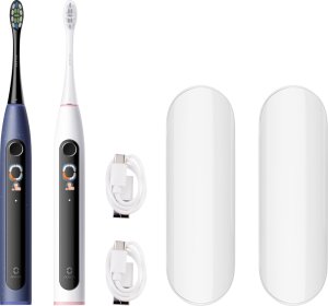 Oclean X Lite S Duo Set electric toothbrushes for two, blue and gray 2