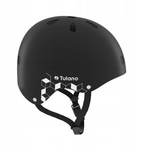 Kask Rowerowy Dziecięcy Tulano Czarny Lekki Regulowany 48-52 Cm Odblask 13