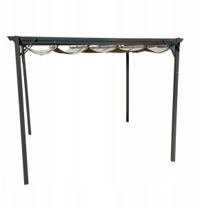 Metalowa pergola do ogrodu 3x4x2,3m beżowa, altana, pergola ogrodowa 2