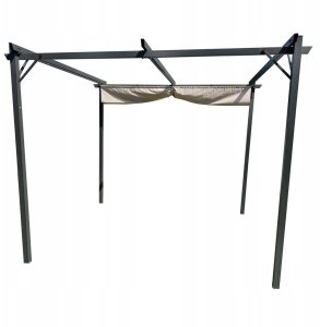 Metalowa pergola do ogrodu 3x4x2,3m beżowa, altana, pergola ogrodowa 5