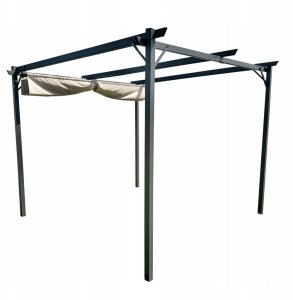 Metalowa pergola do ogrodu 3x4x2,3m beżowa, altana, pergola ogrodowa 6