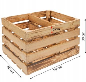 Skrzynia ogrodowa Atmosphera Skrzynka Szeroka 50x40xH30CM z Przegrodą na Kółkach 3