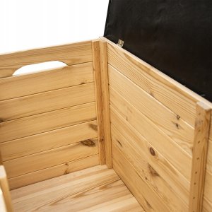 Duża Drewniana Skrzynia Ogrodowa Tapicerowana 100x40x50 cm 200L Kufer 12