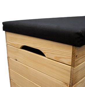 Duża Drewniana Skrzynia Ogrodowa Tapicerowana 100x40x50 cm 200L Kufer 16