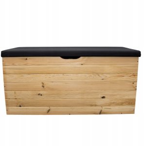 Duża Drewniana Skrzynia Ogrodowa Tapicerowana 100x40x50 cm 200L Kufer 4