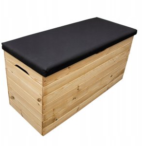 Duża Drewniana Skrzynia Ogrodowa Tapicerowana 100x40x50 cm 200L Kufer 5