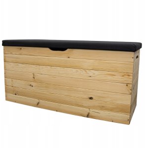 Duża Drewniana Skrzynia Ogrodowa Tapicerowana 100x40x50 cm 200L Kufer 6