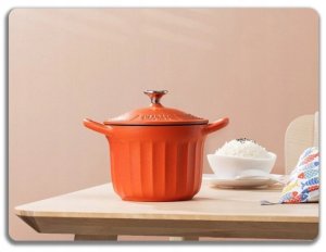 BUYDEEM Emaliowane naczynie żeliwne 1,8L, model CP541, kolor Koi Red 4