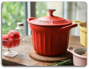 BUYDEEM Emaliowane naczynie żeliwne 1,8L, model CP541, kolor Koi Red 6