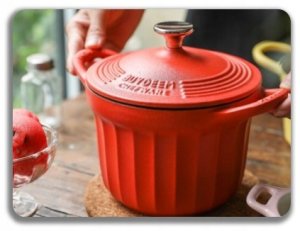 BUYDEEM Emaliowane naczynie żeliwne 1,8L, model CP541, kolor Koi Red 7