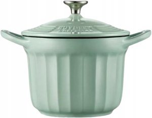 BUYDEEM Emaliowane naczynie żeliwne 1,8L, model CP541, kolor Cozy Greenish 1
