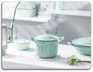 BUYDEEM Emaliowane naczynie żeliwne 1,8L, model CP541, kolor Cozy Greenish 3