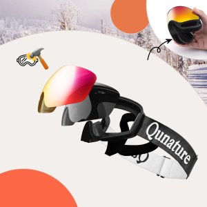 Gogle narciarskie Qunature Black dziecięce (rozmiar M/L) - czarne 3