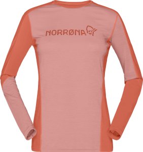 Bluza termiczna damska Norrona Falketind Equaliser Merino Round Neck - peach/orange 1