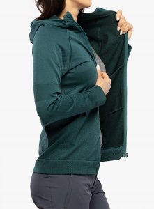 Bluza z kapturem damska Brubeck Thermo Wool by Pustelnik - green 6