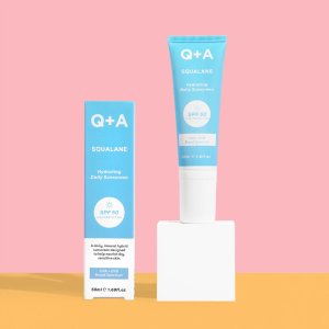 Drėkinamasis veido kremas nuo saulės Q+A Squalane Hydrating SPF50, 50 ml 2
