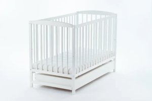 Łóżeczko z szufladą i barierką 120x60 Lulaya biały Drewex 1