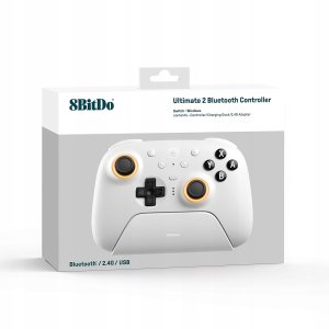 8BitDo Ultimate 2 Wireless BT game controller, PC/Switch, white 6